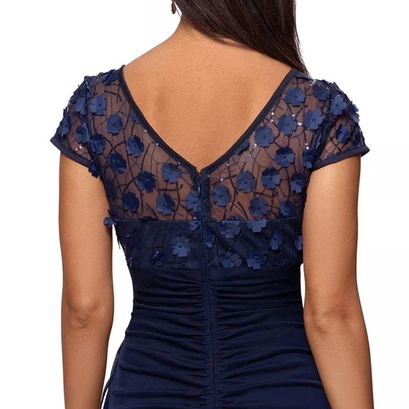 Xscape Dresses Xscape Plus Size 3dfloral Gown Navy Blue Poshmark